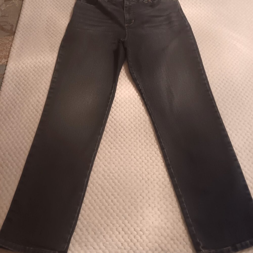 GLORIA VANDERBUILT DARK DENIM JEANS STRAIGHT LEG HIGH RISE JEANS SIZE 12Short - Picture 3 of 7